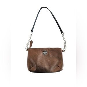 KATHY VAN ZEELAND Metallic Gold Bronze Shoulder Bag Y2K